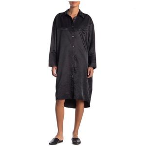 TOV Los Angeles Satin Midi Dress Black 44